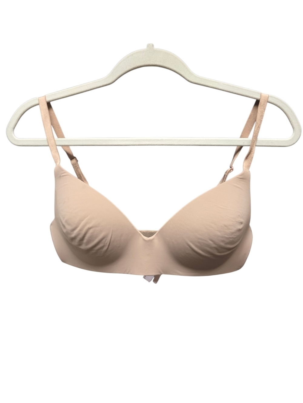 Victoria Secret T-Shirt Lightly Lined Wireless Bra 36C Tan Satin Convertible